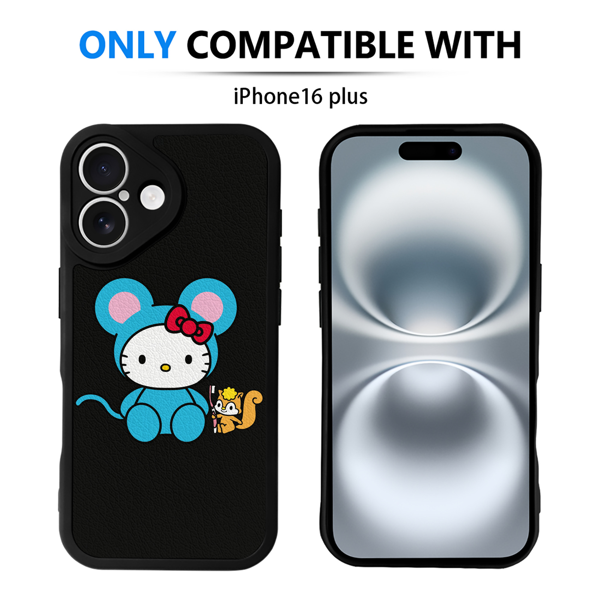 （画像用） Hello Kitty ハローキティ 【iPhone 16シリーズ対応】シリコンスマホケース（レザー調） 材質：シリコン